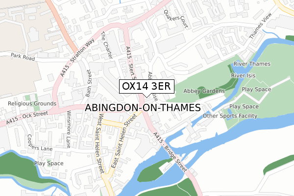 OX14 3ER map - large scale - OS Open Zoomstack (Ordnance Survey)