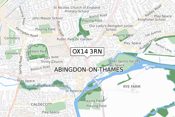 OX14 3RN map - small scale - OS Open Zoomstack (Ordnance Survey)