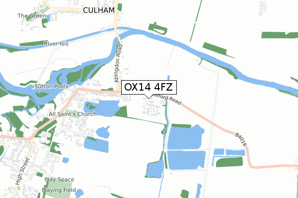 OX14 4FZ map - small scale - OS Open Zoomstack (Ordnance Survey)