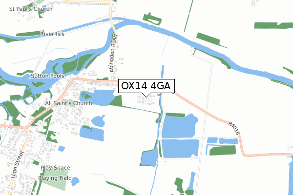 OX14 4GA map - small scale - OS Open Zoomstack (Ordnance Survey)