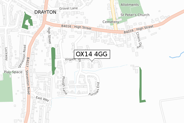 OX14 4GG map - large scale - OS Open Zoomstack (Ordnance Survey)