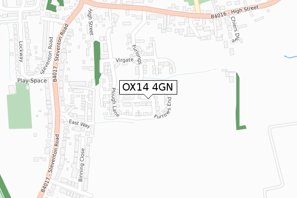 OX14 4GN map - large scale - OS Open Zoomstack (Ordnance Survey)