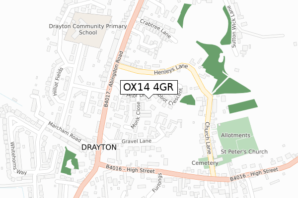 OX14 4GR map - large scale - OS Open Zoomstack (Ordnance Survey)