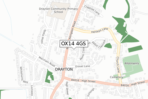 OX14 4GS map - large scale - OS Open Zoomstack (Ordnance Survey)