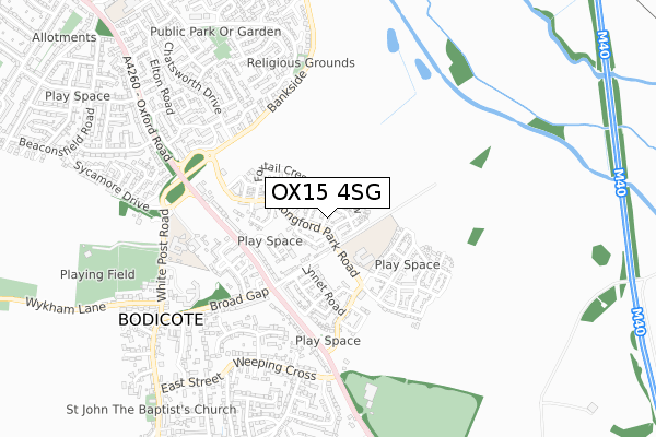 OX15 4SG map - small scale - OS Open Zoomstack (Ordnance Survey)