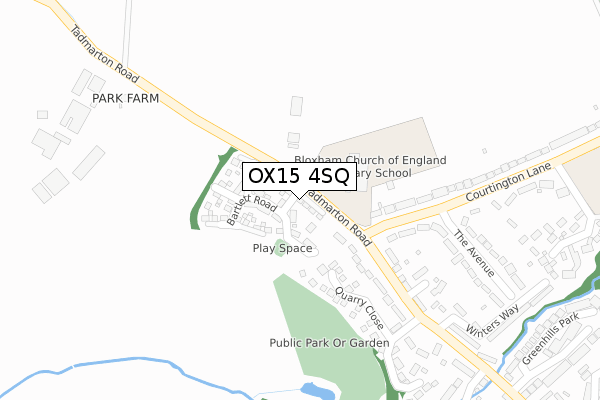 OX15 4SQ map - large scale - OS Open Zoomstack (Ordnance Survey)