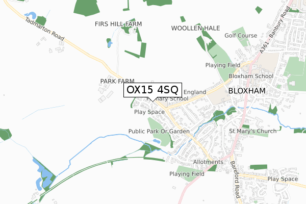 OX15 4SQ map - small scale - OS Open Zoomstack (Ordnance Survey)