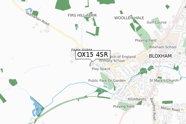 OX15 4SR map - small scale - OS Open Zoomstack (Ordnance Survey)