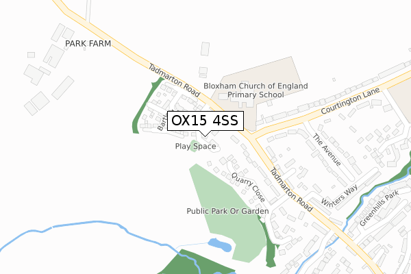 OX15 4SS map - large scale - OS Open Zoomstack (Ordnance Survey)