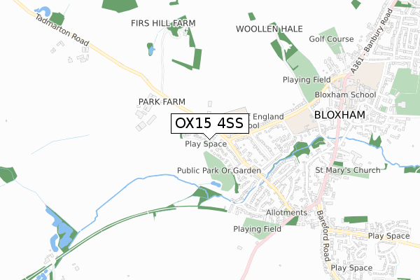 OX15 4SS map - small scale - OS Open Zoomstack (Ordnance Survey)