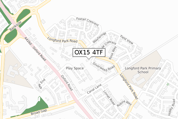 OX15 4TF map - large scale - OS Open Zoomstack (Ordnance Survey)