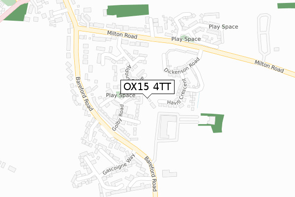 OX15 4TT map - large scale - OS Open Zoomstack (Ordnance Survey)