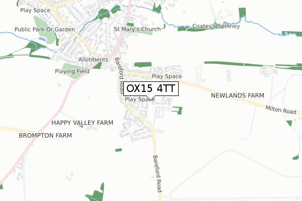 OX15 4TT map - small scale - OS Open Zoomstack (Ordnance Survey)