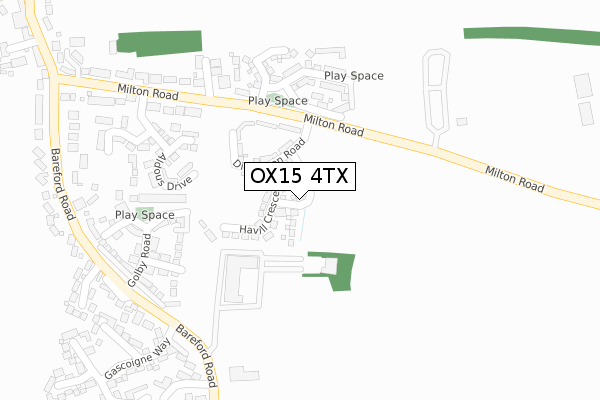 OX15 4TX map - large scale - OS Open Zoomstack (Ordnance Survey)