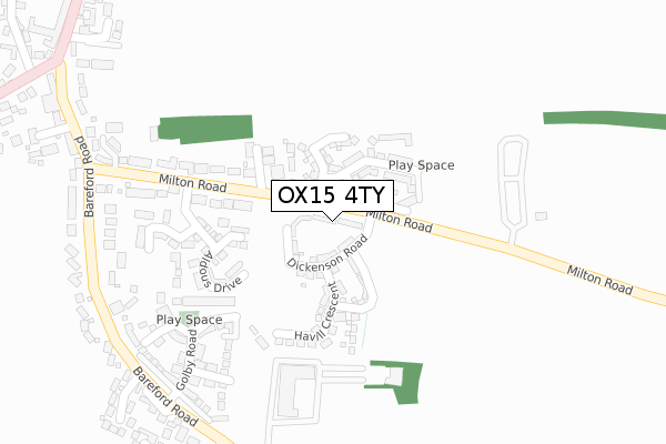 OX15 4TY map - large scale - OS Open Zoomstack (Ordnance Survey)