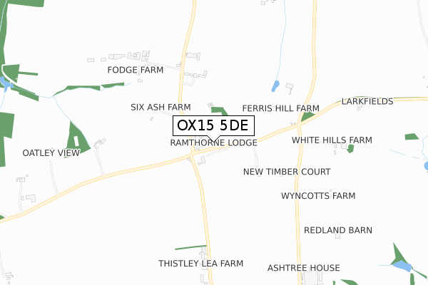 OX15 5DE map - small scale - OS Open Zoomstack (Ordnance Survey)