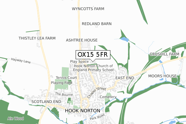 OX15 5FR map - small scale - OS Open Zoomstack (Ordnance Survey)