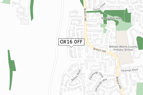 OX16 0FF map - large scale - OS Open Zoomstack (Ordnance Survey)