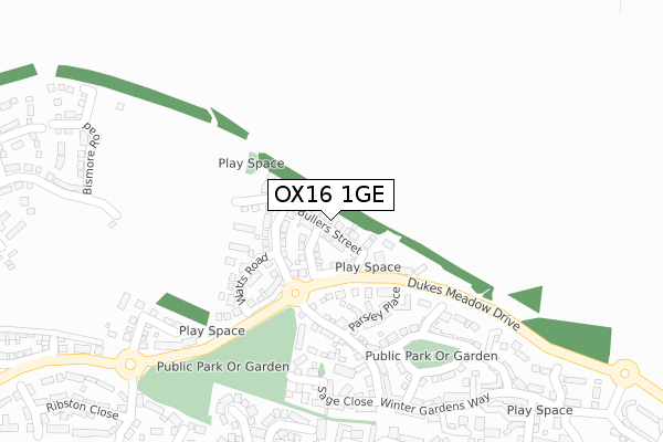 OX16 1GE map - large scale - OS Open Zoomstack (Ordnance Survey)