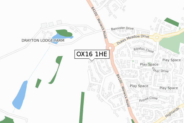 OX16 1HE map - large scale - OS Open Zoomstack (Ordnance Survey)