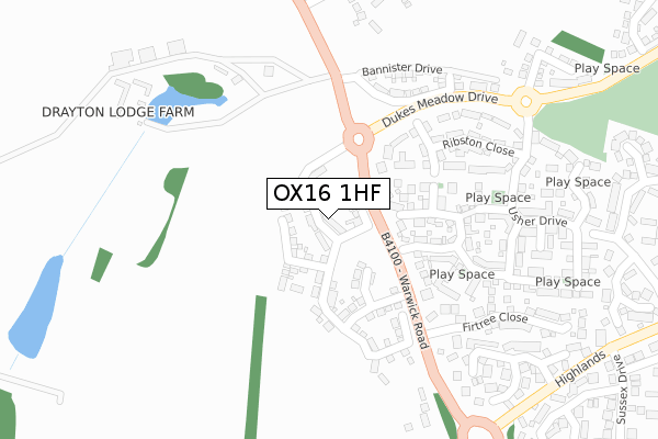 OX16 1HF map - large scale - OS Open Zoomstack (Ordnance Survey)