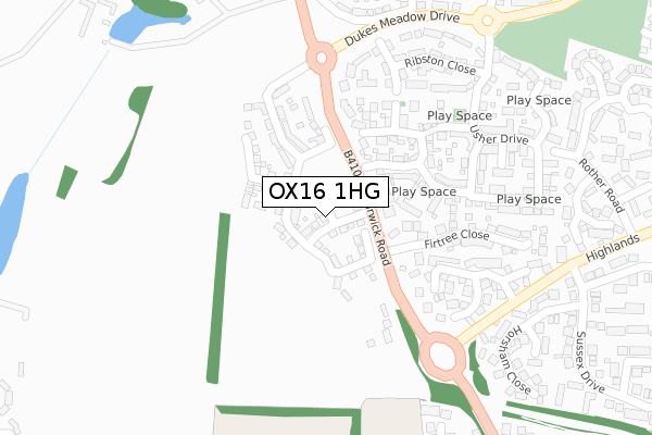 OX16 1HG map - large scale - OS Open Zoomstack (Ordnance Survey)