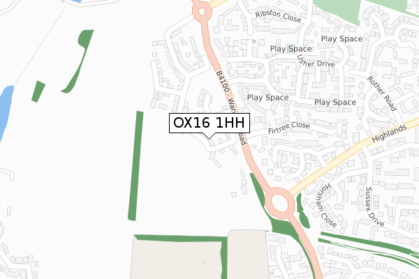 OX16 1HH map - large scale - OS Open Zoomstack (Ordnance Survey)