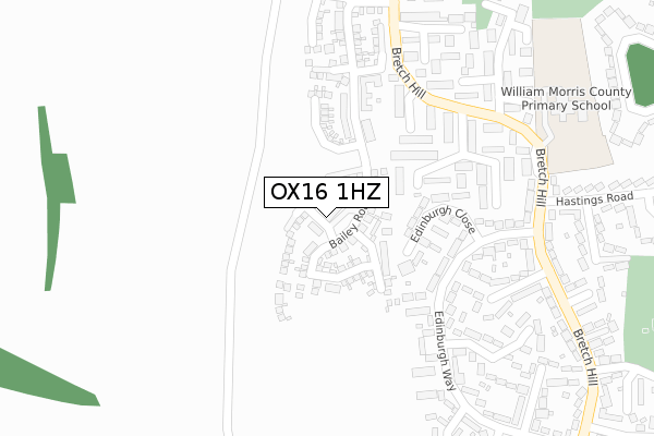 OX16 1HZ map - large scale - OS Open Zoomstack (Ordnance Survey)