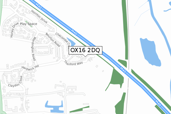 OX16 2DQ map - large scale - OS Open Zoomstack (Ordnance Survey)