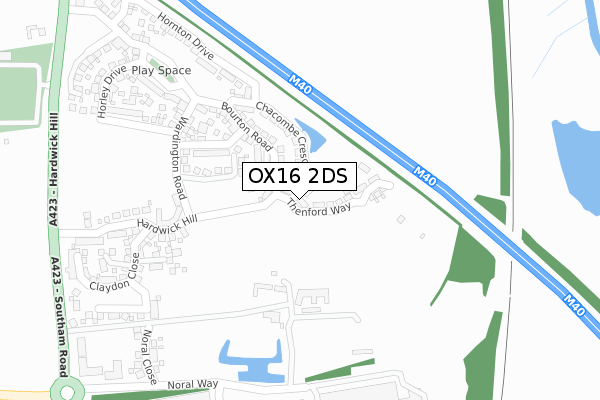 OX16 2DS map - large scale - OS Open Zoomstack (Ordnance Survey)