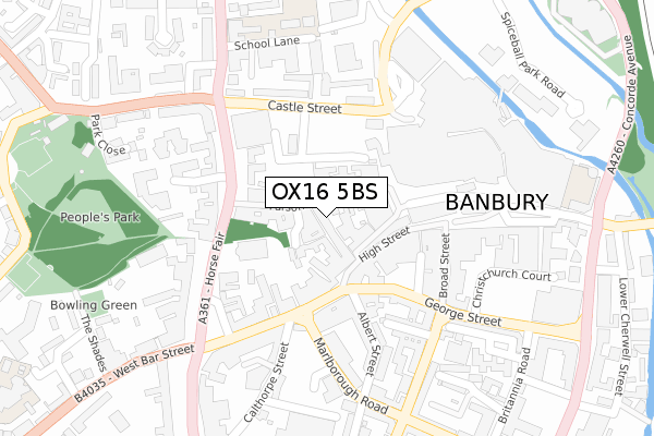 OX16 5BS map - large scale - OS Open Zoomstack (Ordnance Survey)