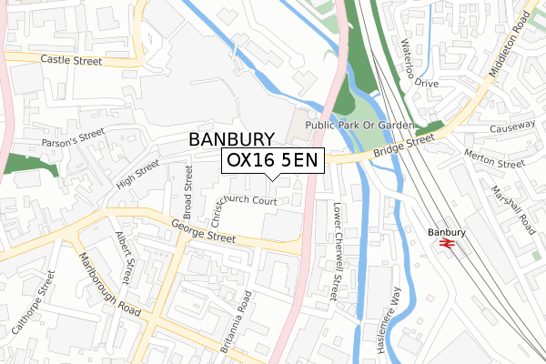 OX16 5EN map - large scale - OS Open Zoomstack (Ordnance Survey)