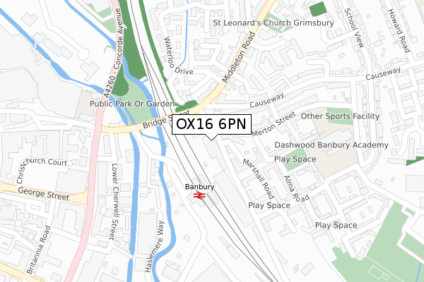 OX16 6PN map - large scale - OS Open Zoomstack (Ordnance Survey)