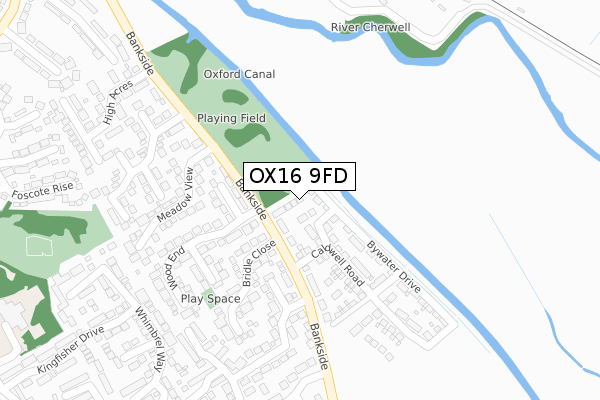 OX16 9FD map - large scale - OS Open Zoomstack (Ordnance Survey)