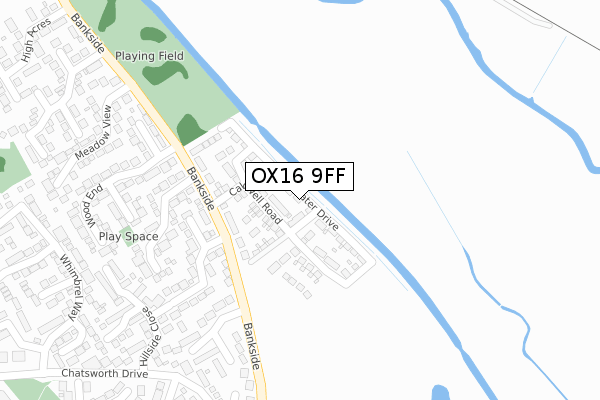 OX16 9FF map - large scale - OS Open Zoomstack (Ordnance Survey)