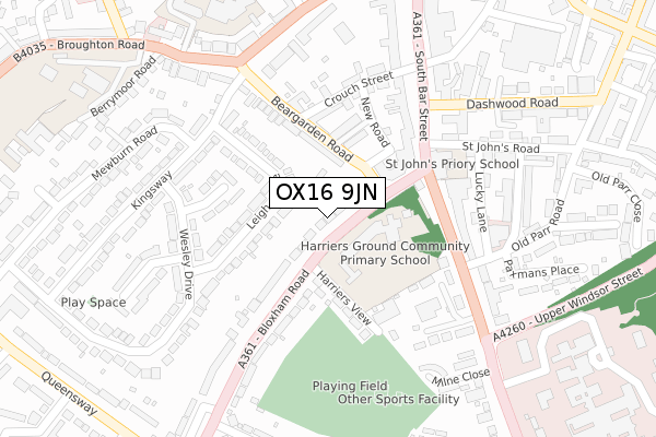 OX16 9JN map - large scale - OS Open Zoomstack (Ordnance Survey)