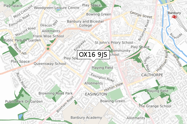 OX16 9JS map - small scale - OS Open Zoomstack (Ordnance Survey)