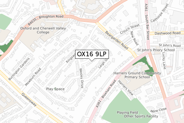 OX16 9LP map - large scale - OS Open Zoomstack (Ordnance Survey)