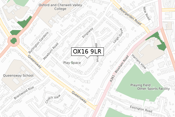 OX16 9LR map - large scale - OS Open Zoomstack (Ordnance Survey)