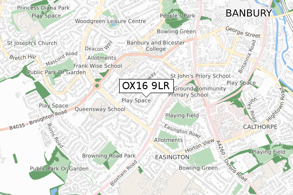 OX16 9LR map - small scale - OS Open Zoomstack (Ordnance Survey)