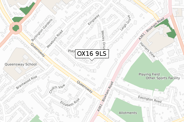 OX16 9LS map - large scale - OS Open Zoomstack (Ordnance Survey)