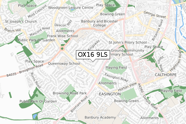 OX16 9LS map - small scale - OS Open Zoomstack (Ordnance Survey)