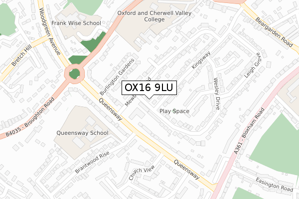 OX16 9LU map - large scale - OS Open Zoomstack (Ordnance Survey)