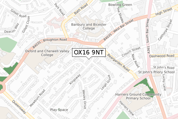 OX16 9NT map - large scale - OS Open Zoomstack (Ordnance Survey)