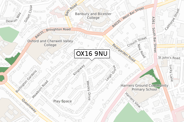 OX16 9NU map - large scale - OS Open Zoomstack (Ordnance Survey)