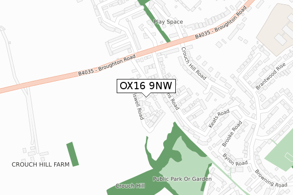 OX16 9NW map - large scale - OS Open Zoomstack (Ordnance Survey)