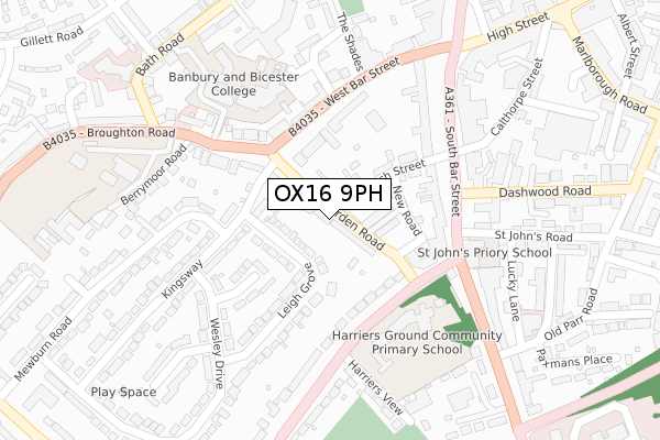 OX16 9PH map - large scale - OS Open Zoomstack (Ordnance Survey)