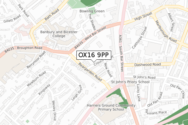 OX16 9PP map - large scale - OS Open Zoomstack (Ordnance Survey)