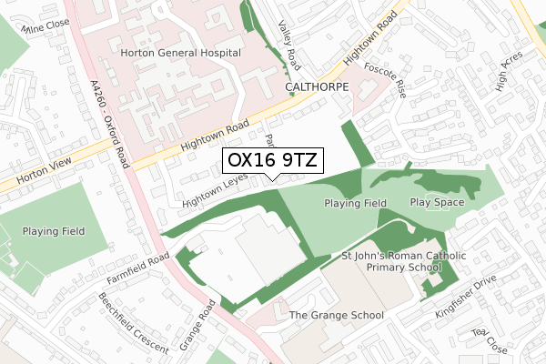 OX16 9TZ map - large scale - OS Open Zoomstack (Ordnance Survey)