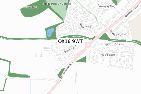 OX16 9WT map - large scale - OS Open Zoomstack (Ordnance Survey)